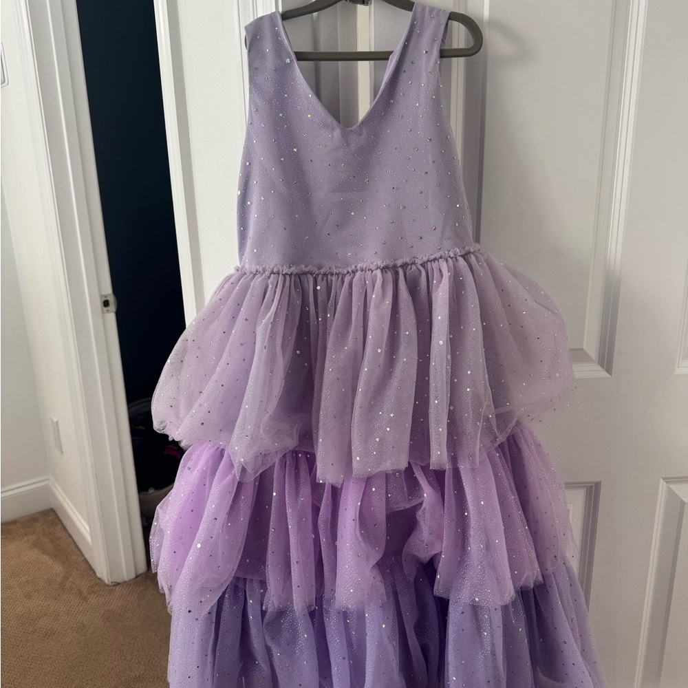 Lola + The Boys Sparkle Purple Tiered Purple Gown size 10
